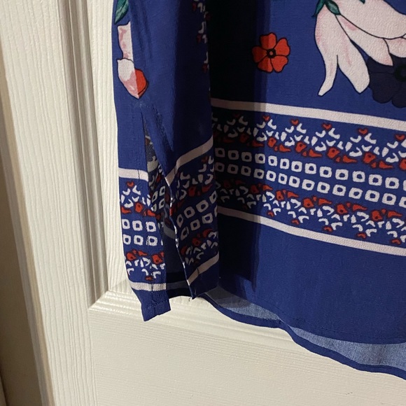 NWT MARKET & SPRUCE Floral Tank Top 3 Button down, Sz L. - Picture 10 of 11